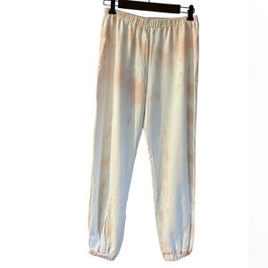 inLUV Lightweight Tie Dye Sweatpants in Peach/White. Women’s Medium